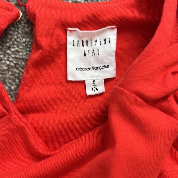 Carrement beau size 8/126 cm like new king sleeve cotton shirt - red/Orange - Picture 3 of 5